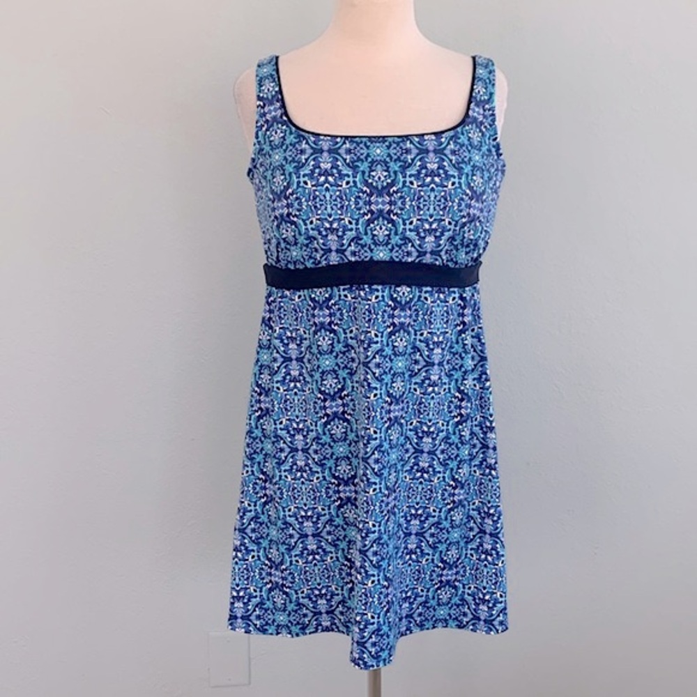 Lands’ End Medallion Dresskini Swim Top 14D